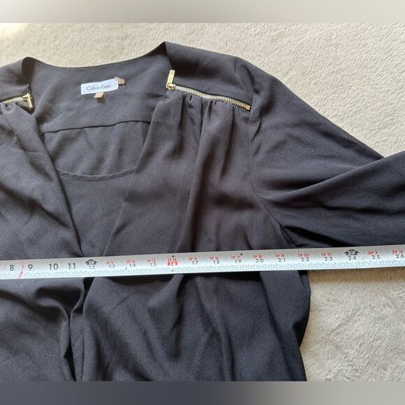 5 for $40 Calvin Klein Top Blouse Shirt Size XL Black - Picture 6 of 7
